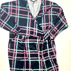 🦄ASOS‎ Black Dress With Bright Green & Pink Lines. Perfect Night out Dress 16